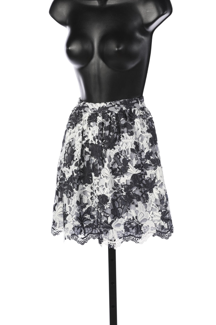 Thakoon Addition Navy & White Floral Print Mini Skirt