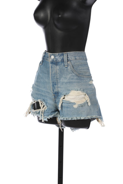 Levi's Denim Light Wash "501" Button Fly Distressed Jean Shorts