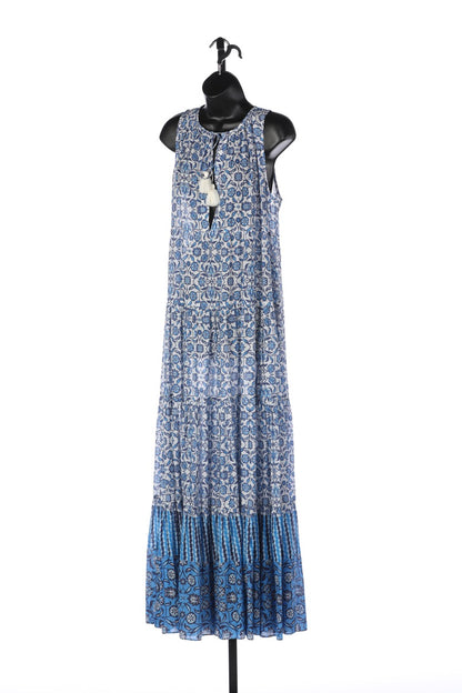 Cara Cara Blue & White Printed Sleeveless Maxi Dress NWT