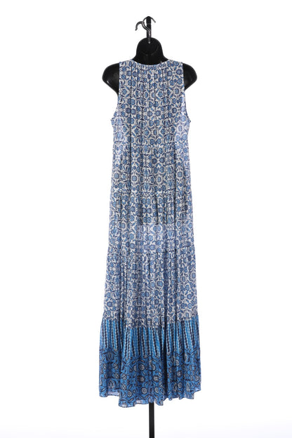 Cara Cara Blue & White Printed Sleeveless Maxi Dress NWT