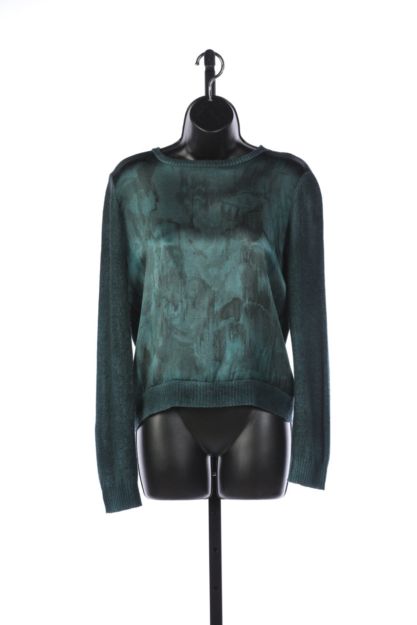 Avant Toi Dark Teal Silk and Cashmere Top