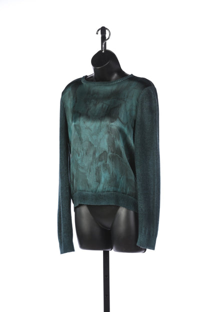 Avant Toi Dark Teal Silk and Cashmere Top