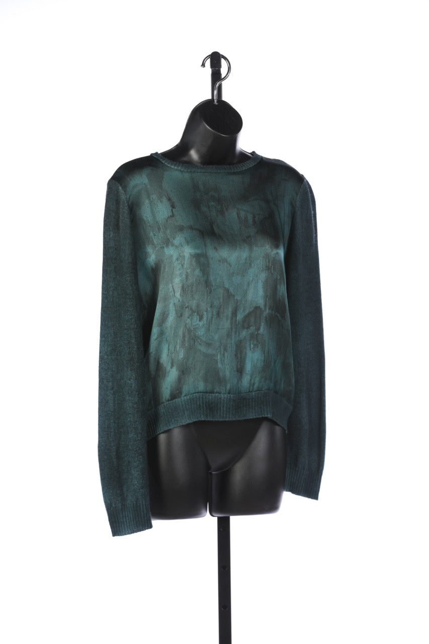 Avant Toi Dark Teal Silk and Cashmere Top