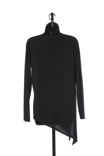 Escada Black Cashmere Long Sleeve V-Neck Asymmetrical Hem Sweater