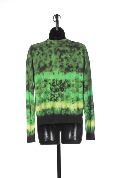 Altuzarra Green Black + Yellow Tie Dye Crew Neck Sweater NWT