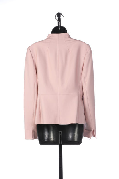 Akris Blush Pink High-Neck Zip Up Jacket w Flap-Over Pockets