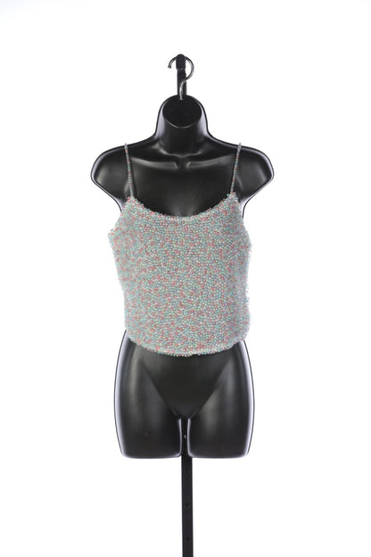 Chanel Silk Camisole Covered in Pastel Beads NWT (Comes with Extra Beads)