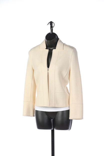 Akris Cream Cashmere Open Faced Collared Jacket