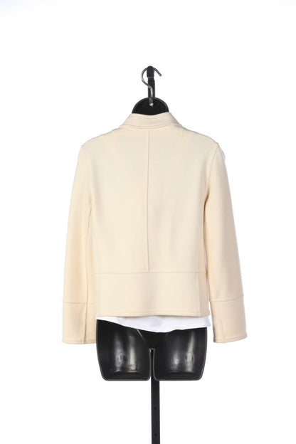 Akris Cream Cashmere Open Faced Collared Jacket