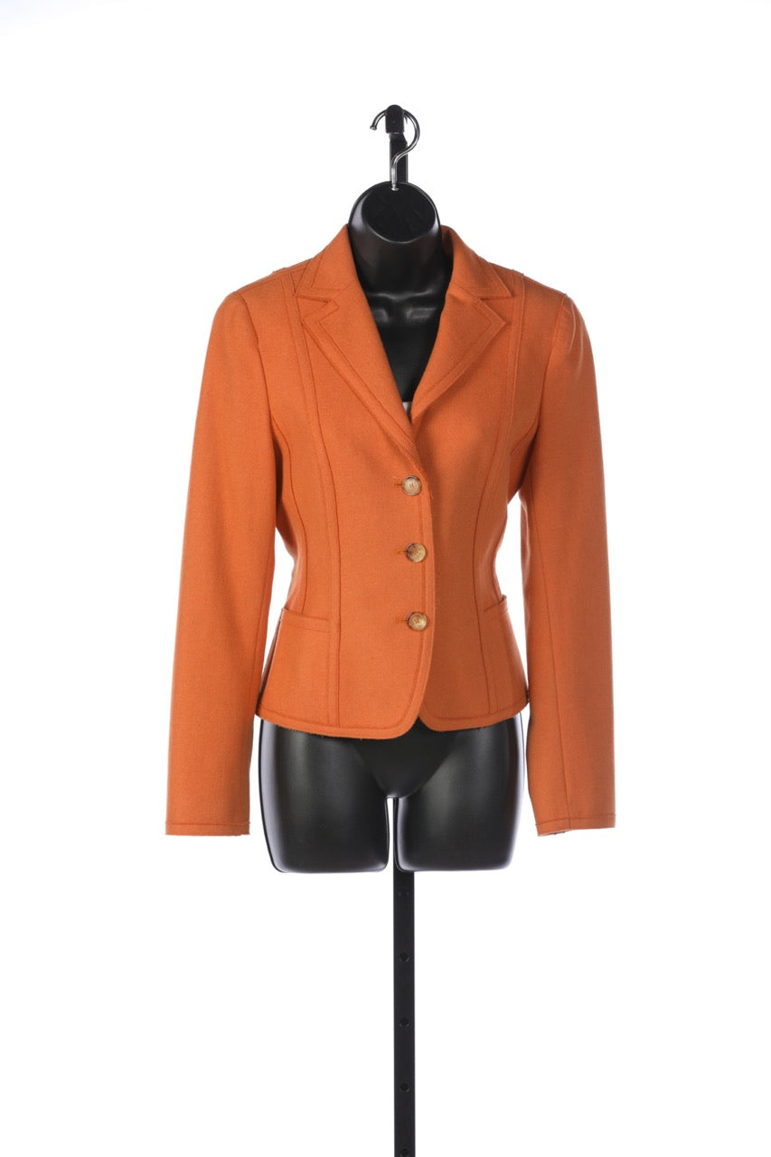 Akris Punto Light Orange 3-Button Blazer