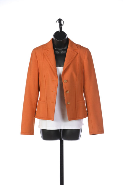 Akris Punto Light Orange 3-Button Blazer