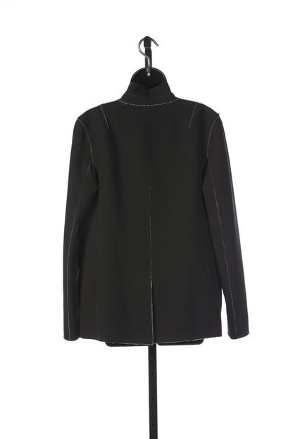 T Alexander Wang Black Open Front Jacket with White Trim