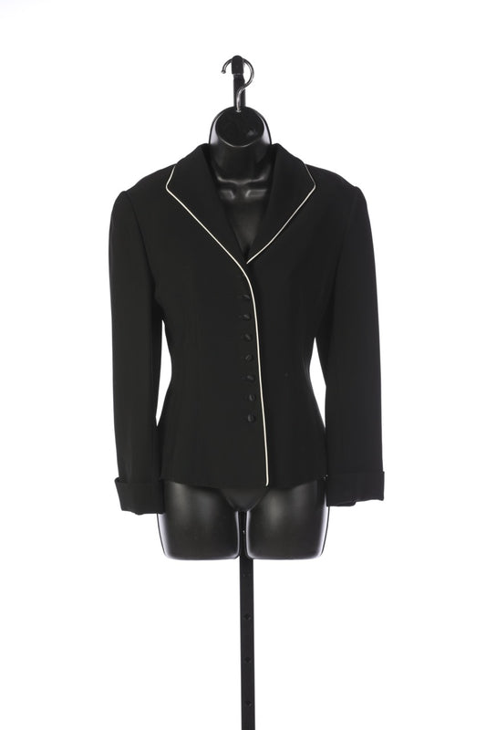 Lafayette 148 Black Evening Jacket with White Trim