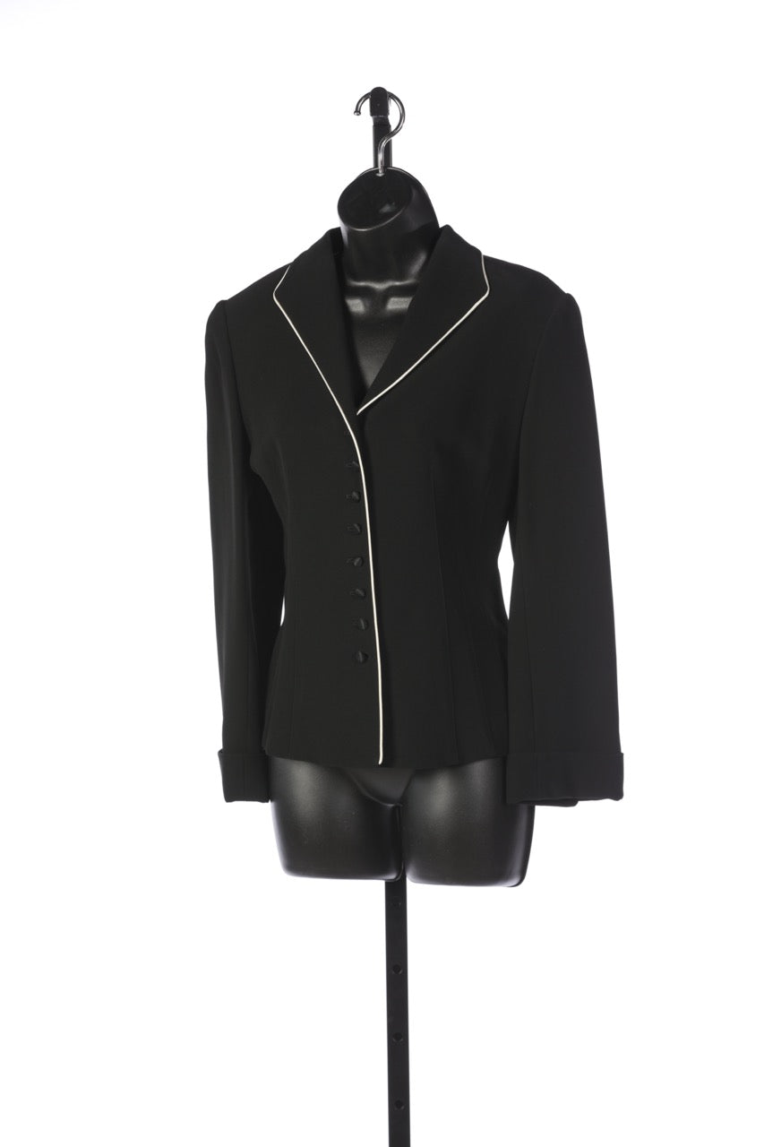 Lafayette 148 Black Evening Jacket with White Trim