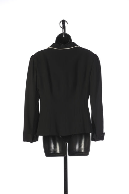 Lafayette 148 Black Evening Jacket with White Trim