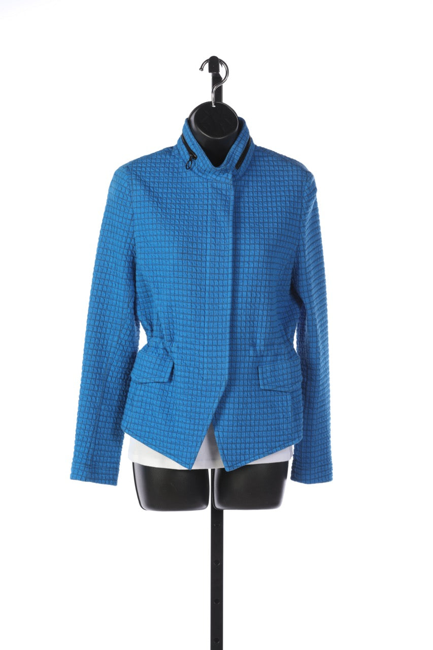 Akris Punto Window Pane Zippered Cinch Waist Jacket