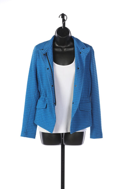 Akris Punto Window Pane Zippered Cinch Waist Jacket