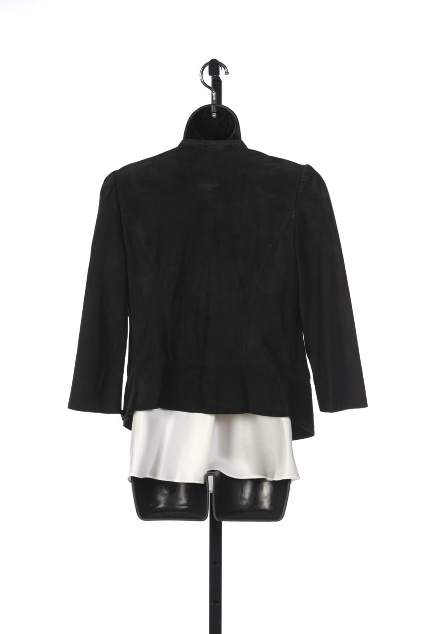 Roberto Cavalli Black Suede Multi Crystal Open Face Jacket