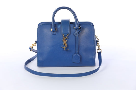 Saint Laurent Blue Monogram Downtown Cabas Handbag