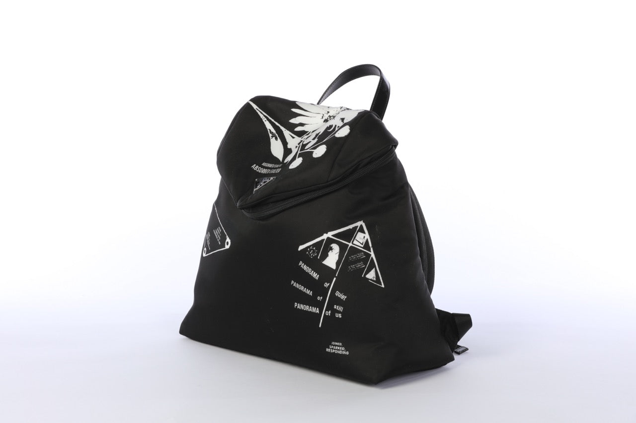 Prada Nylon Black Signaux Printed Nylon Backpack