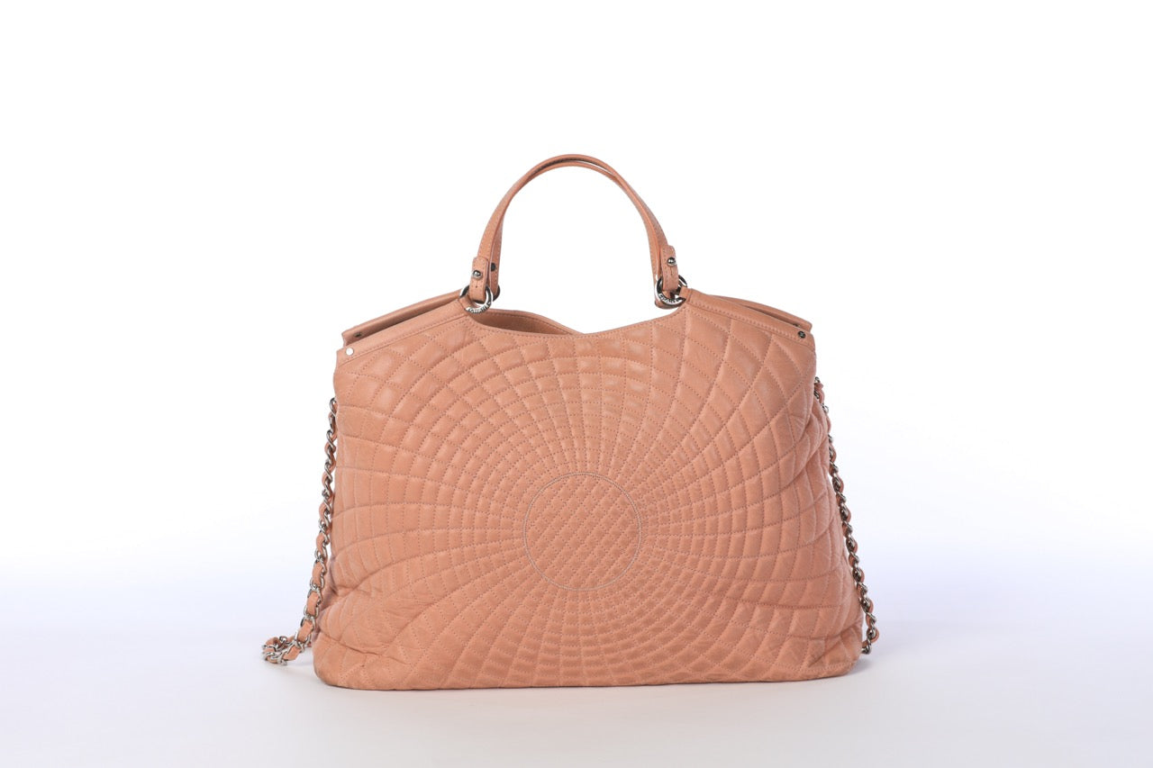 Chanel Light Pink Quilted CC Leather Large Sea Hit Tote