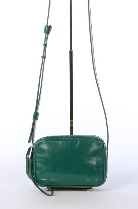 Proenza Schouler Grass Green Patent Leather Double Pocket Crossbody Camera Bag