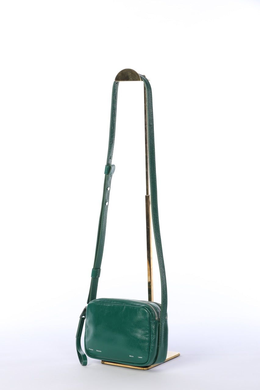 Proenza Schouler Grass Green Patent Leather Double Pocket Crossbody Camera Bag