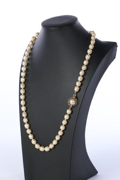 Vintage Chanel 1981 Single Strand Pearl Necklace