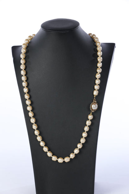 Vintage Chanel 1981 Single Strand Pearl Necklace