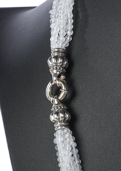 Lagos Caviar Icon Sterling Silver & White Moonstone Beaded Multi-strand Convertible Necklace & Bracelet