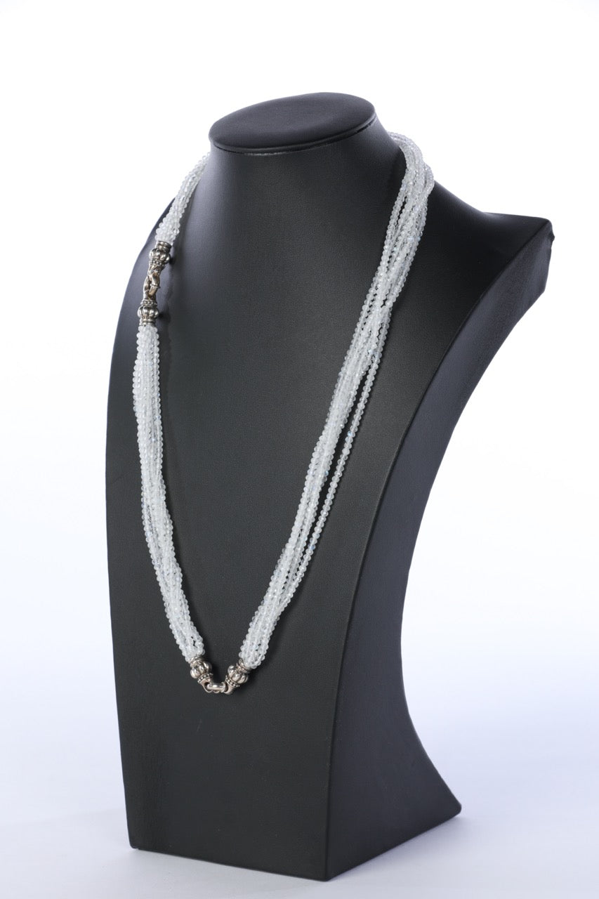 Lagos Caviar Icon Sterling Silver & White Moonstone Beaded Multi-strand Convertible Necklace & Bracelet