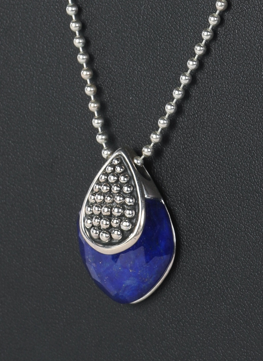 COMES WITH DUSTBAG - Lagos Lapis Lazuli & Quartz Doublet Maya Pendant Necklace