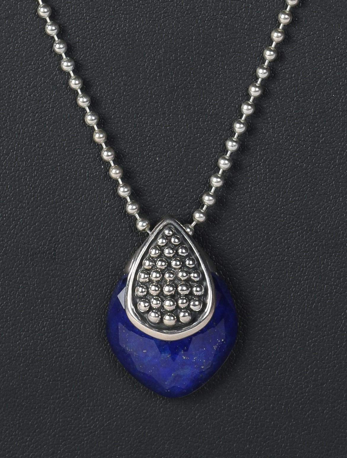 COMES WITH DUSTBAG - Lagos Lapis Lazuli & Quartz Doublet Maya Pendant Necklace