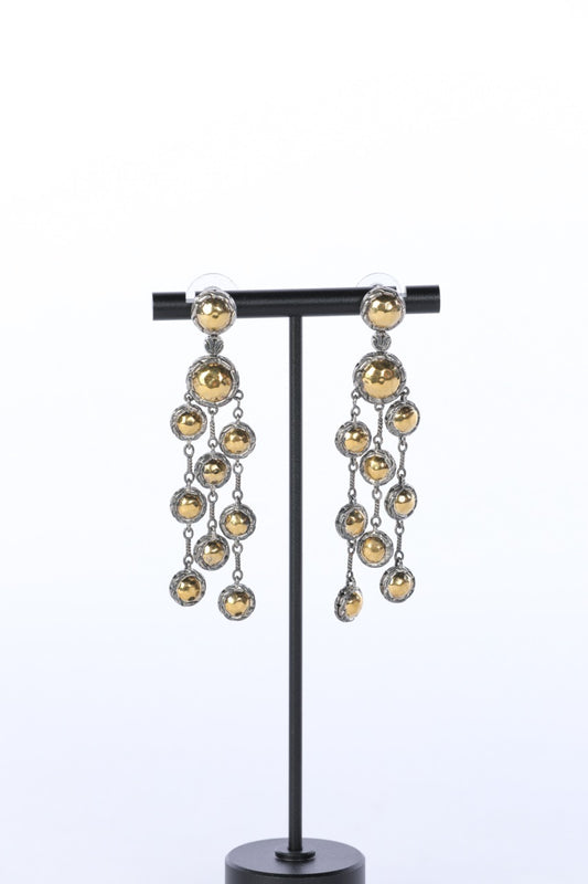 John Hardy 22k Yellow Gold & Sterling Silver Two-Tone "Palu" Chandelier Earrings