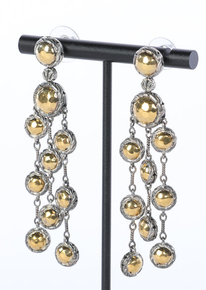 John Hardy 22k Yellow Gold & Sterling Silver Two-Tone "Palu" Chandelier Earrings