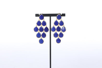 Ippolita Dark Blue Lapis and 18K Yellow Gold Cascade Statement Earrings