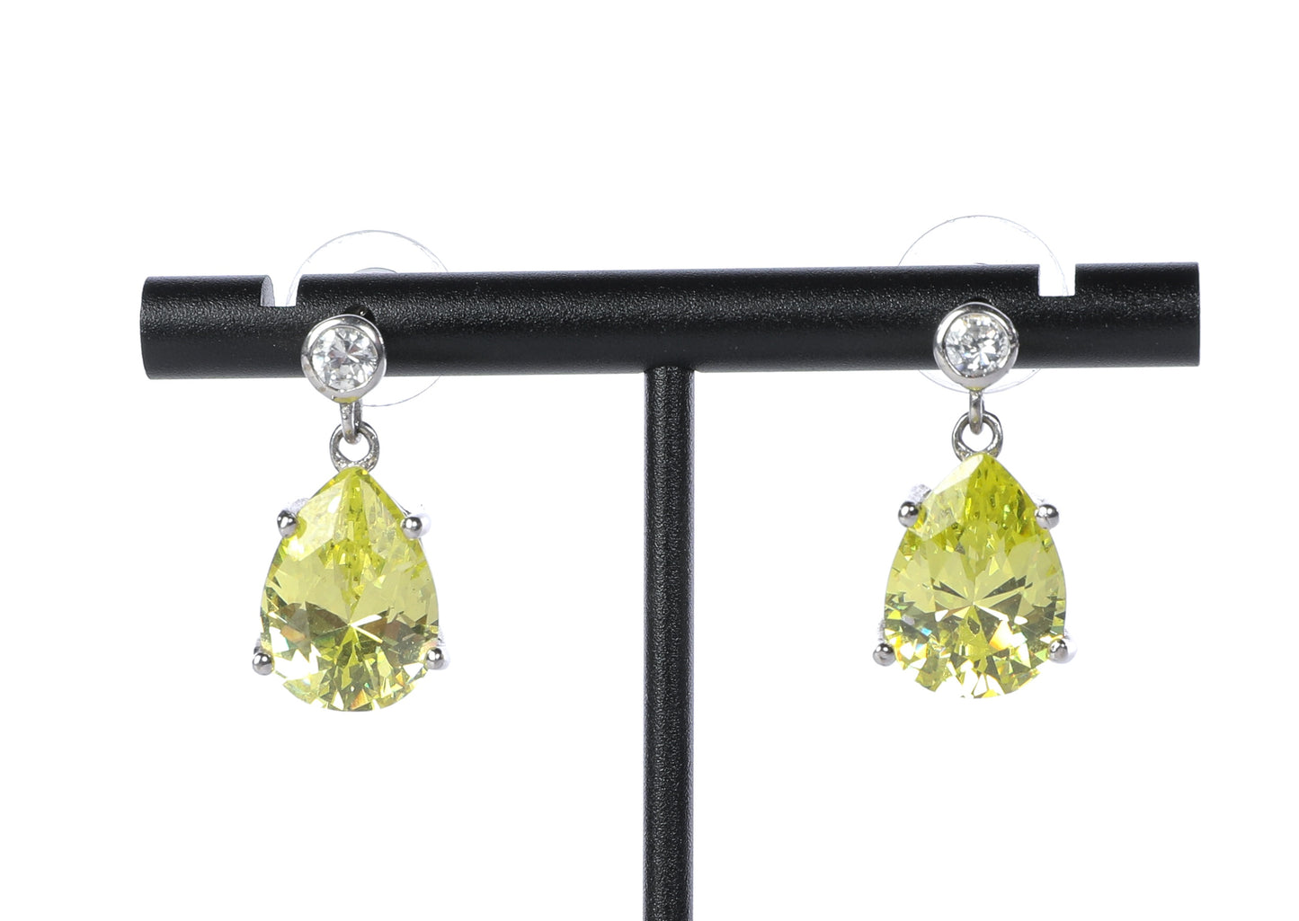 Erwin Pearl Sterling Silver Yellow Green Sapphire Pear Cut Teardrop Earrings