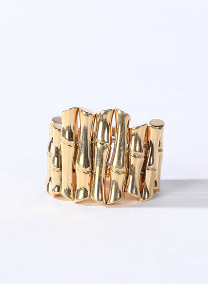 Gucci 18k Yellow Gold Bamboo Ring - 27g