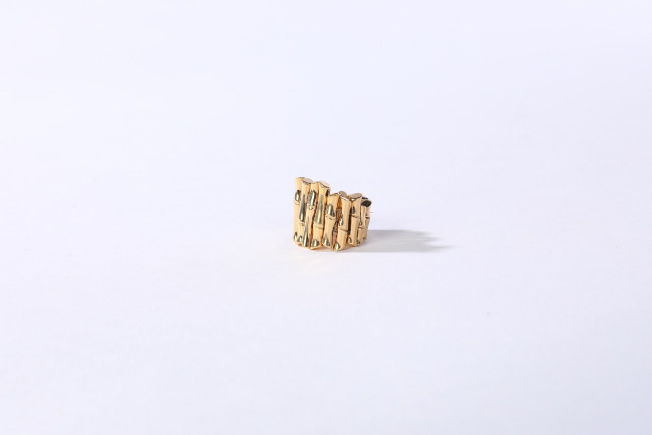 Gucci 18k Yellow Gold Bamboo Ring - 27g