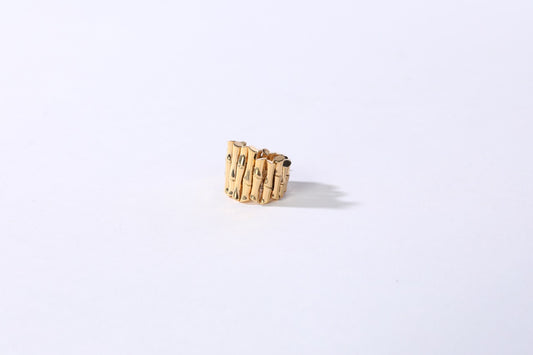 Gucci 18k Yellow Gold Bamboo Ring - 27g