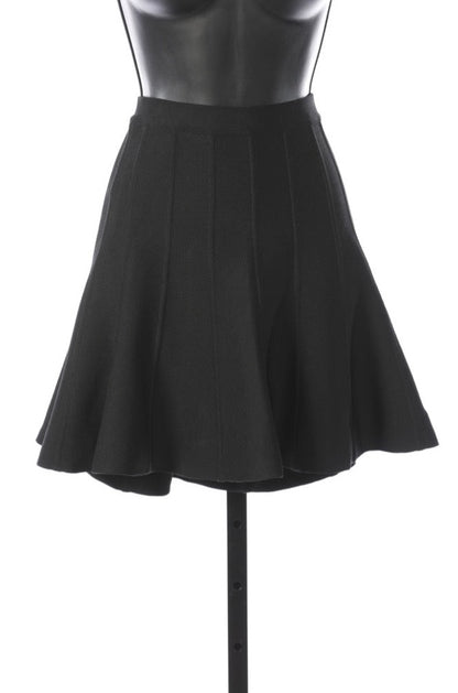 Herve Leger "Sabine" Black Skater Skirt w Vertical Paneling NWT