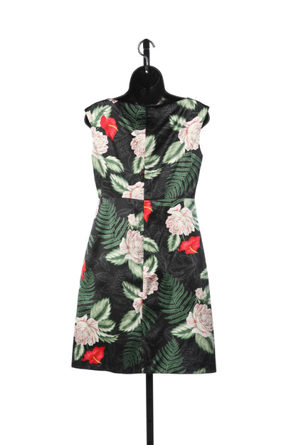 Gucci "Hawaiian Dream" Black w/ Red, White & Green Floral Pattern Dress NWT