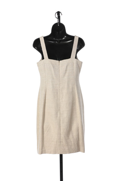 Worth New York Linen Light Tan Sleeveless Square Neck Knee-Length Dress (comes w blazer)