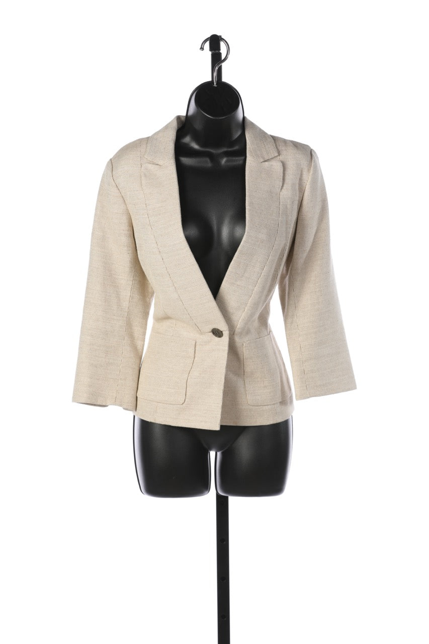 Worth New York Linen Light Tan Single Button Blazer (comes w dress)