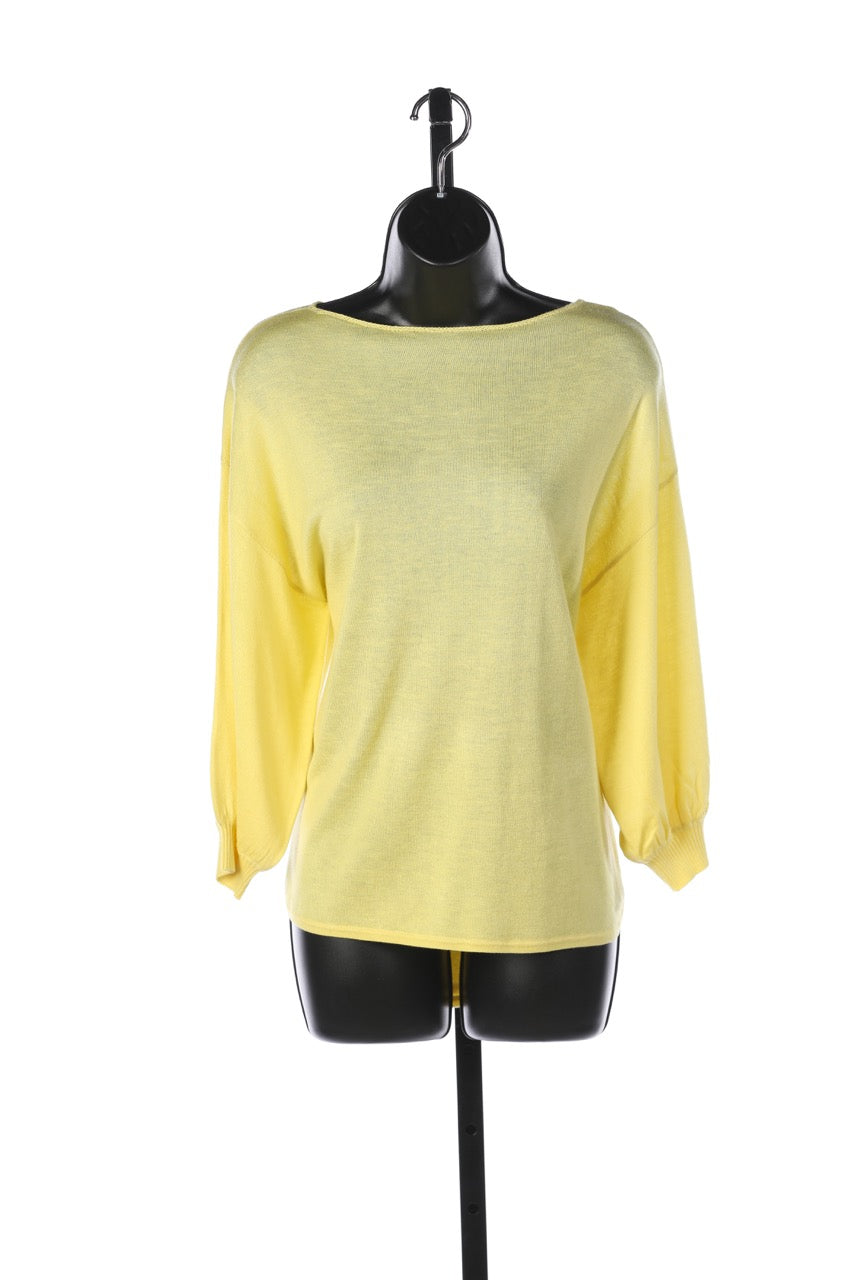 ATM Silk Yellow High-Neck Long Sleeve Top