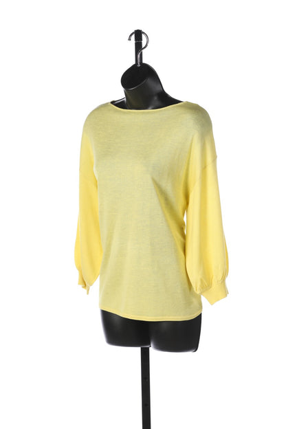 ATM Silk Yellow High-Neck Long Sleeve Top