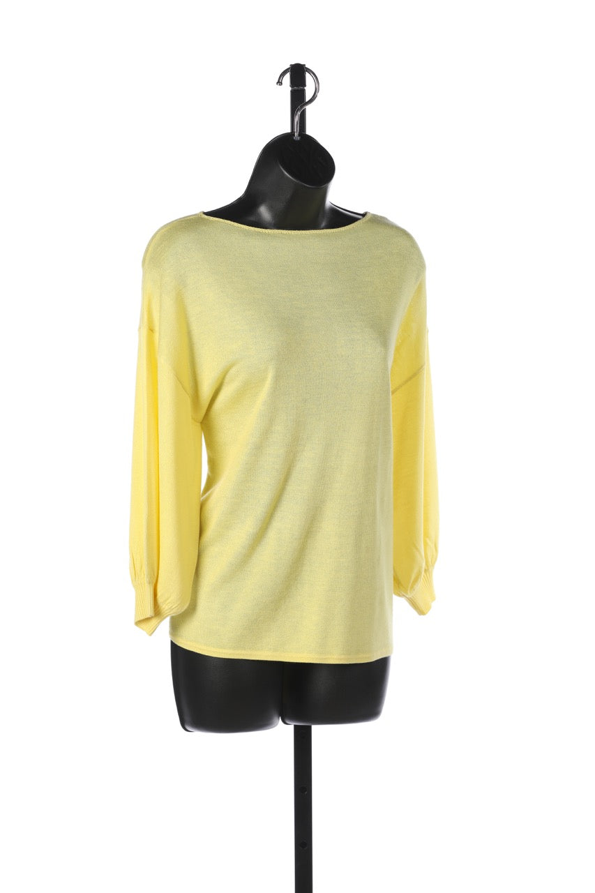 ATM Silk Yellow High-Neck Long Sleeve Top