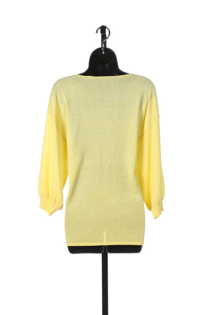 ATM Silk Yellow High-Neck Long Sleeve Top