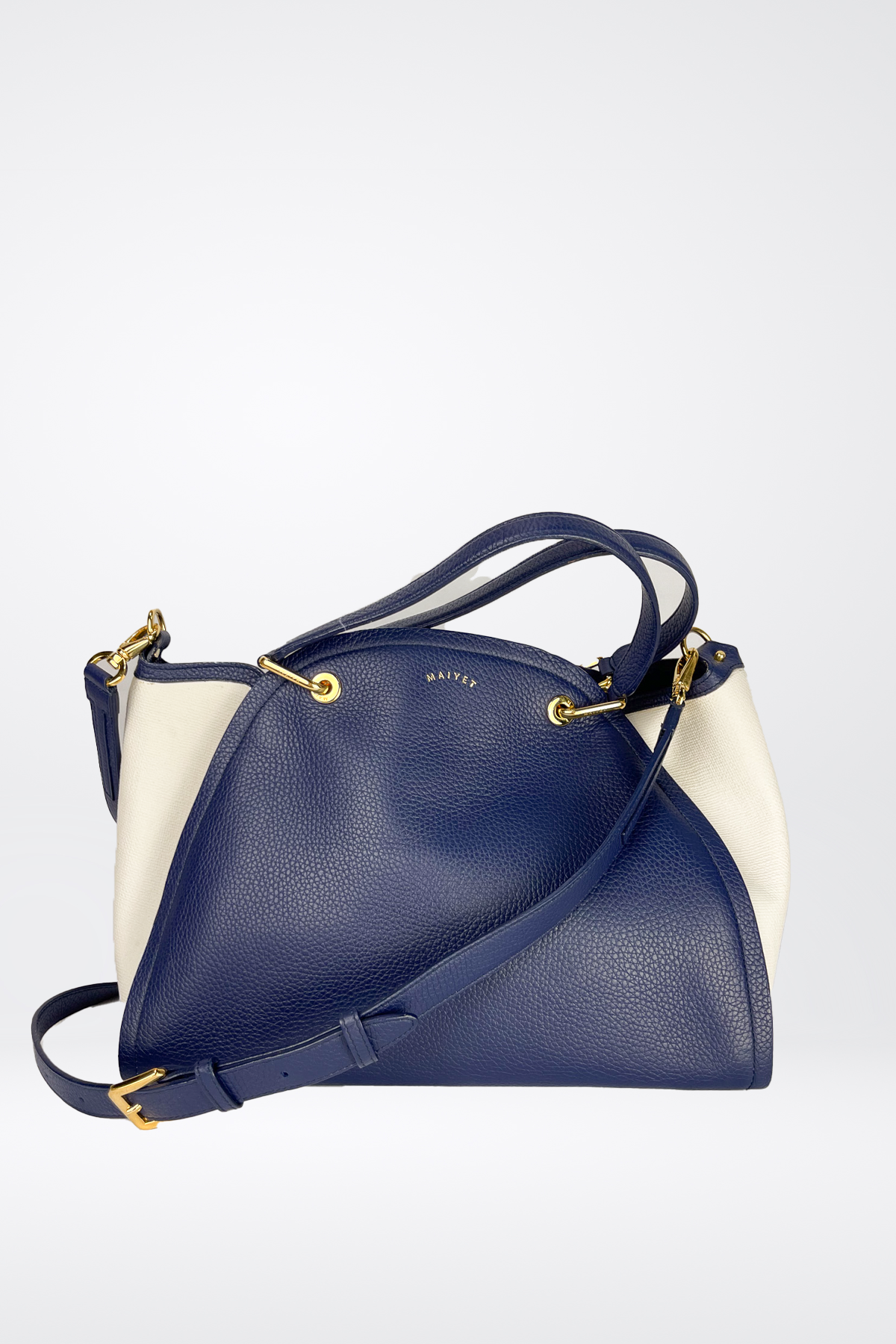 Maiyet Leather Colorblock Pattern Handle Bag