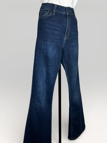 Prada Dark Wash High-Waist Boutcut Jeans